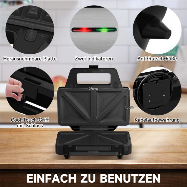 Sandwich maker 3en1 1000W – Image 5