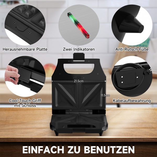 Sandwich maker 3en1 800W – Image 6